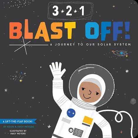 3-2-1 Blast Off! Board Book with Flaps - Peregrine Kidswear - Gift -