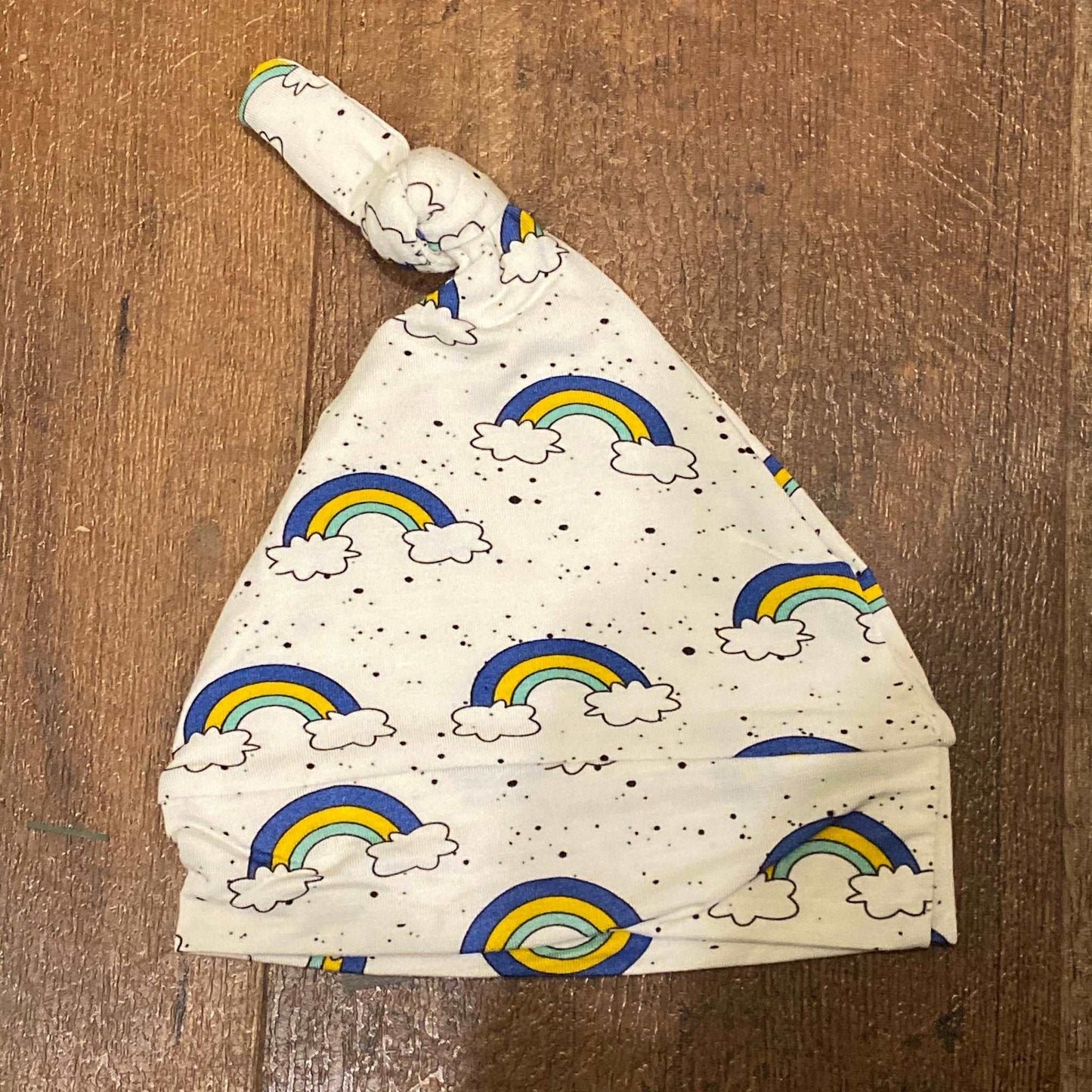 80's Blue Rainbow Bamboo Knotted Hat - Peregrine Kidswear - Hats - 0-6M
