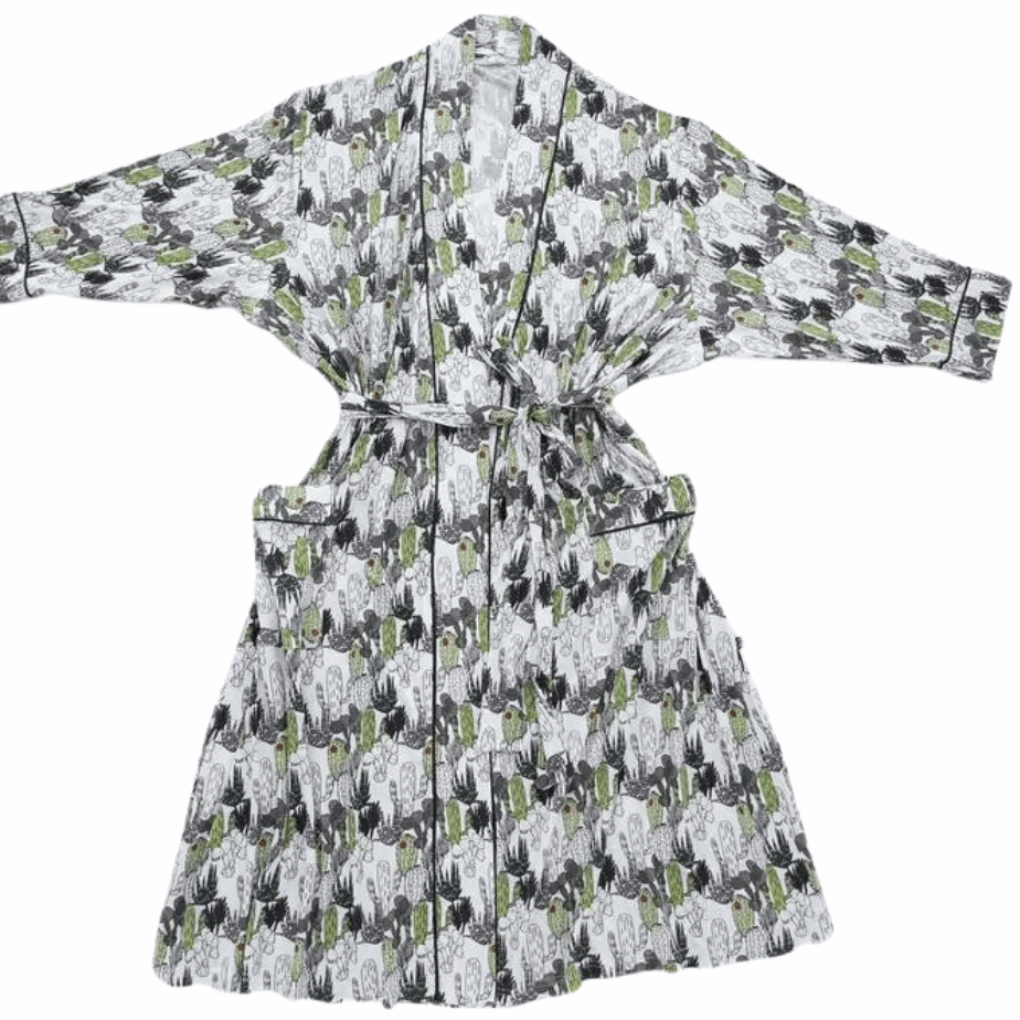 Cactus Women's Bamboo Robe - Peregrine Kidswear - S/M
