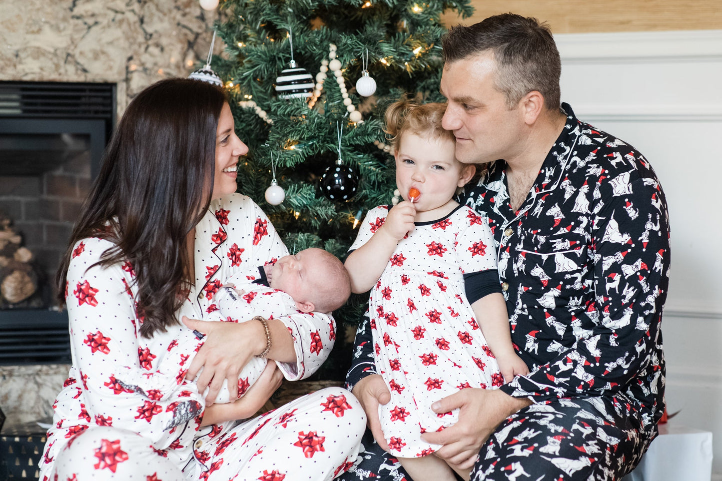 Christmas Bows Women's Bamboo Pajamas - Peregrine Kidswear - Small