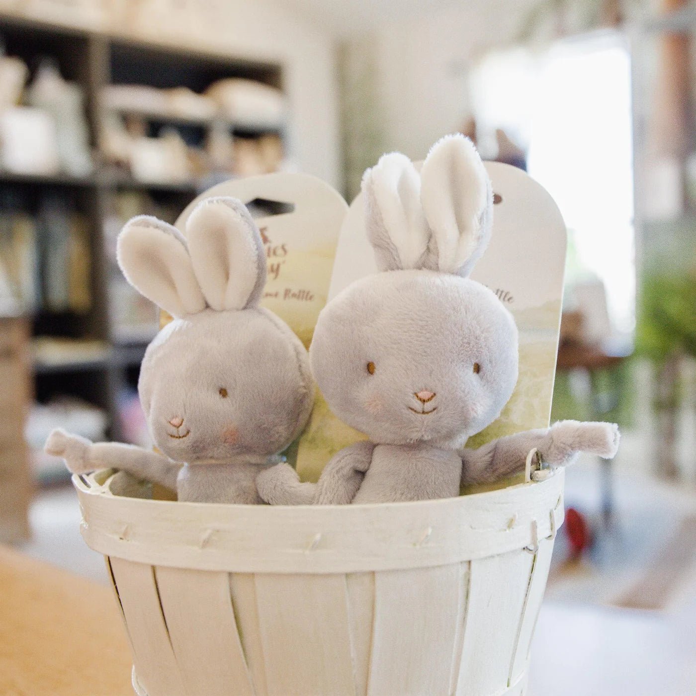 Friendly Chime Baby Rattle - Gray Bunny - Peregrine Kidswear - rattle -