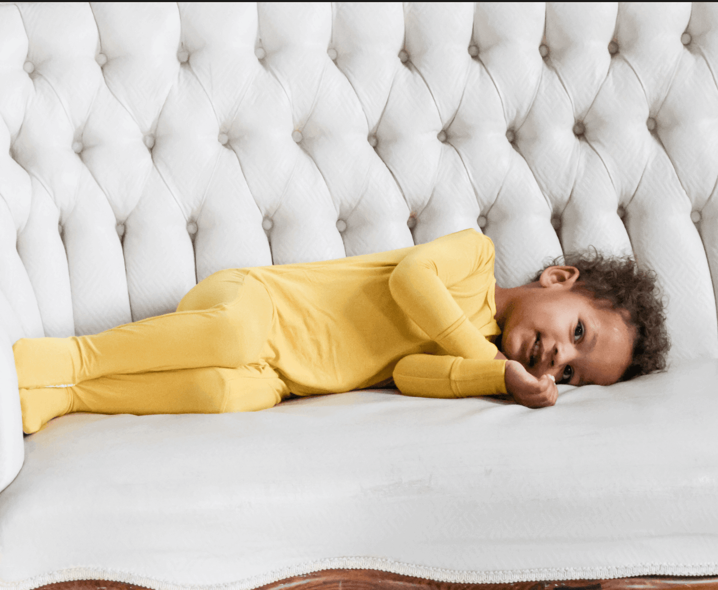 Goldenrod Infant Bamboo Footed Sleeper - Peregrine Kidswear - Footed Sleepers - 0-3M