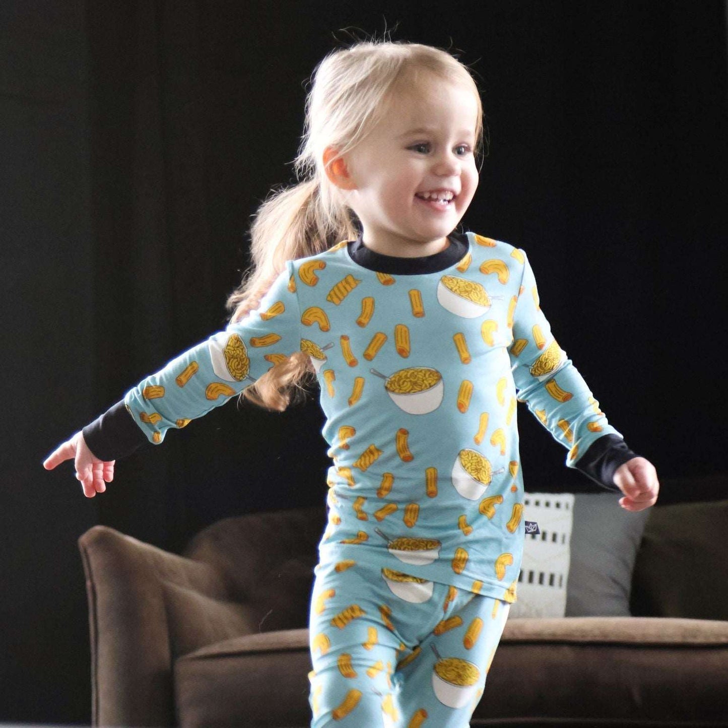 Mac and Cheese Two-Piece Bamboo Pajamas - Peregrine Kidswear - 2 Piece Pajamas - 12-18M