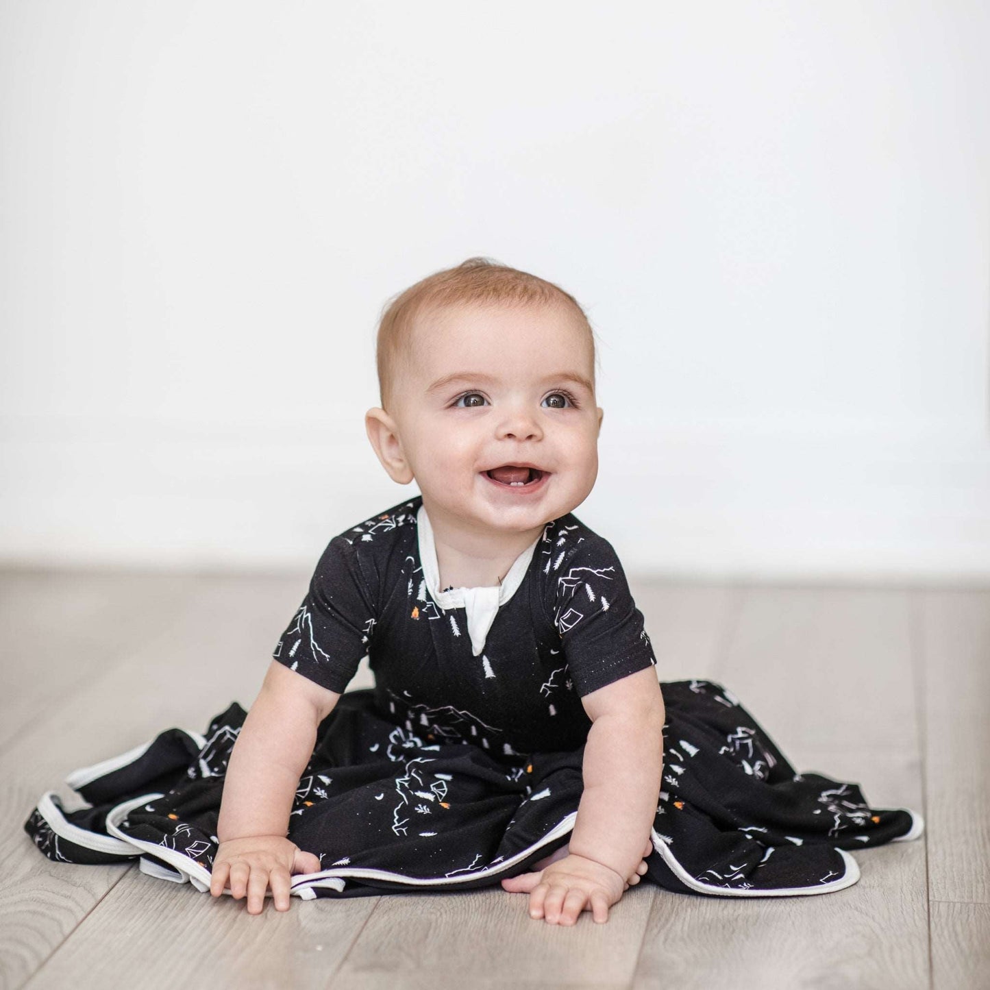 Midnight Camping Bamboo Convertible Romper - Peregrine Kidswear - 0-3M