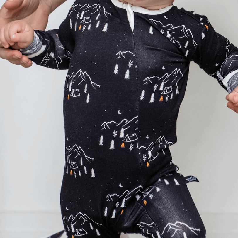 Midnight Camping Bamboo Footed Sleeper - Peregrine Kidswear - Clothing - 0-3M