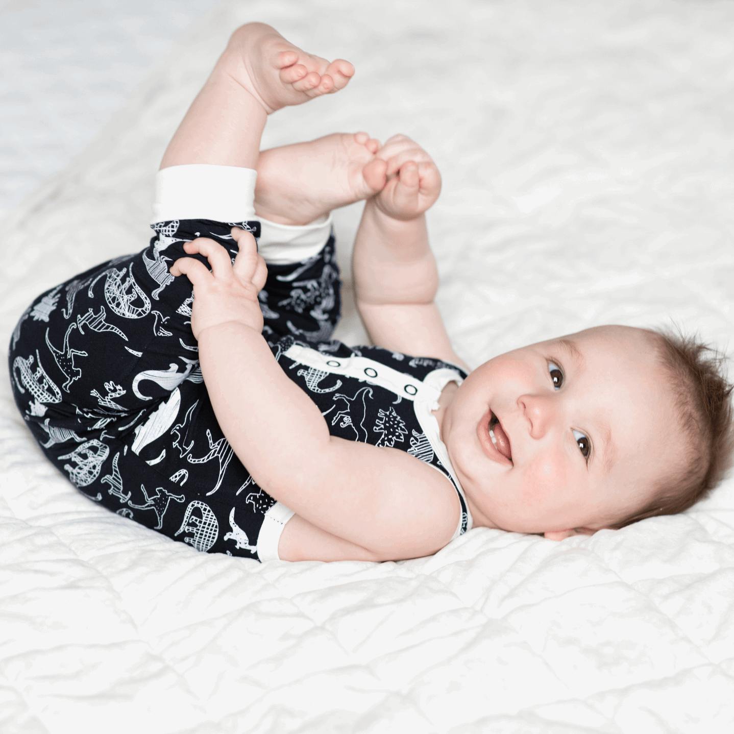 Midnight Dino Bamboo Tank Romper - Peregrine Kidswear - Tank Romper - 0-3M