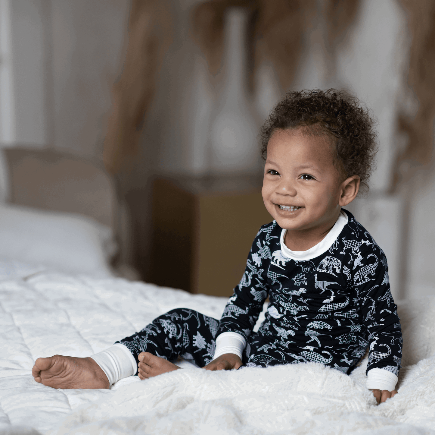 Midnight Dino Bamboo Two-Piece Pajamas - Peregrine Kidswear - 2 Piece Pajamas - 12-18M