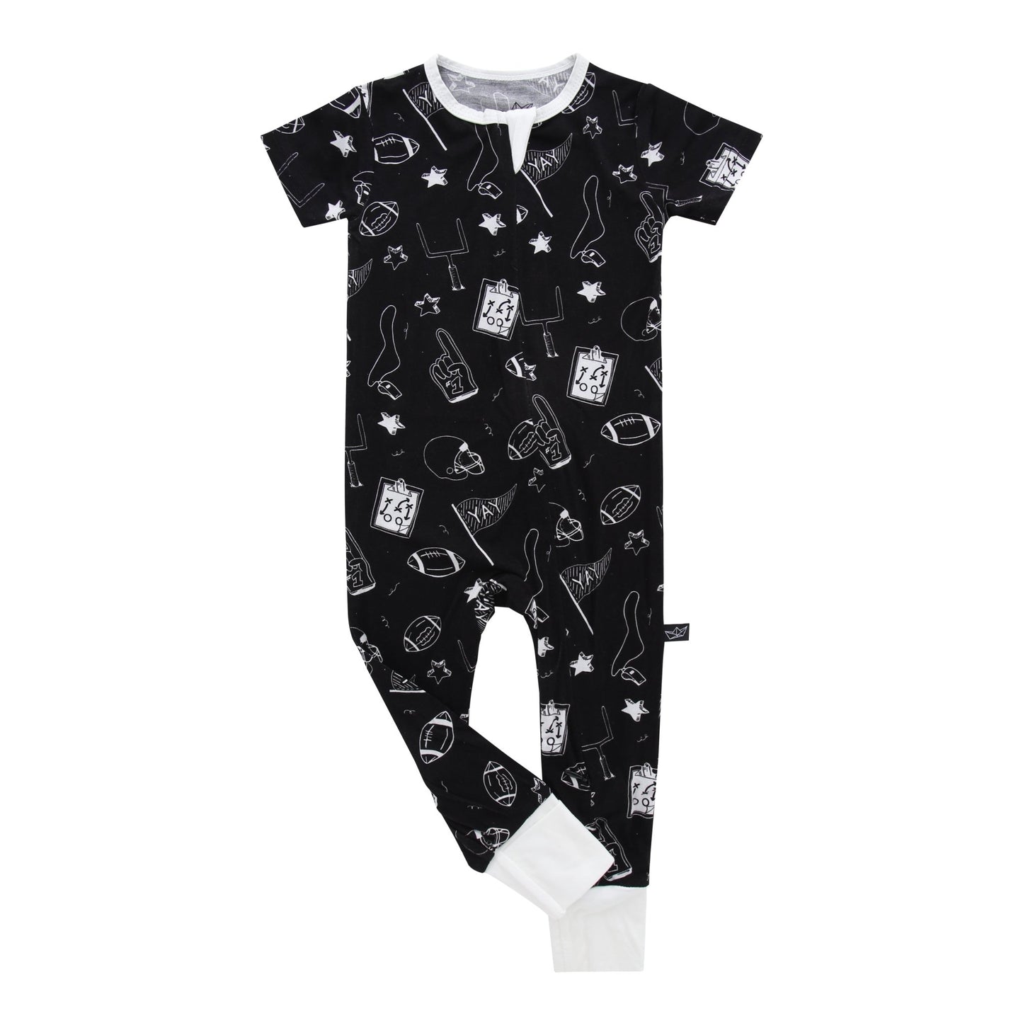 Midnight Football Bamboo Convertible Romper - Peregrine Kidswear - 0-3M