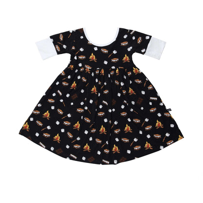 Midnight S'mores Children's Bamboo Twirl Dress - Peregrine Kidswear - Dresses - 2T