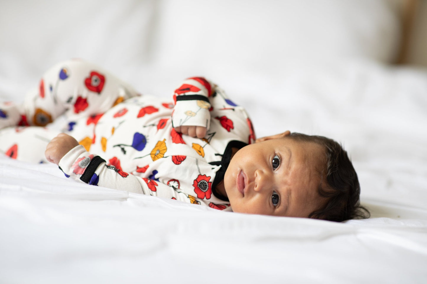 Mod Poppy Bamboo Footed Sleeper - Peregrine Kidswear - Footed Sleepers - 0-3M