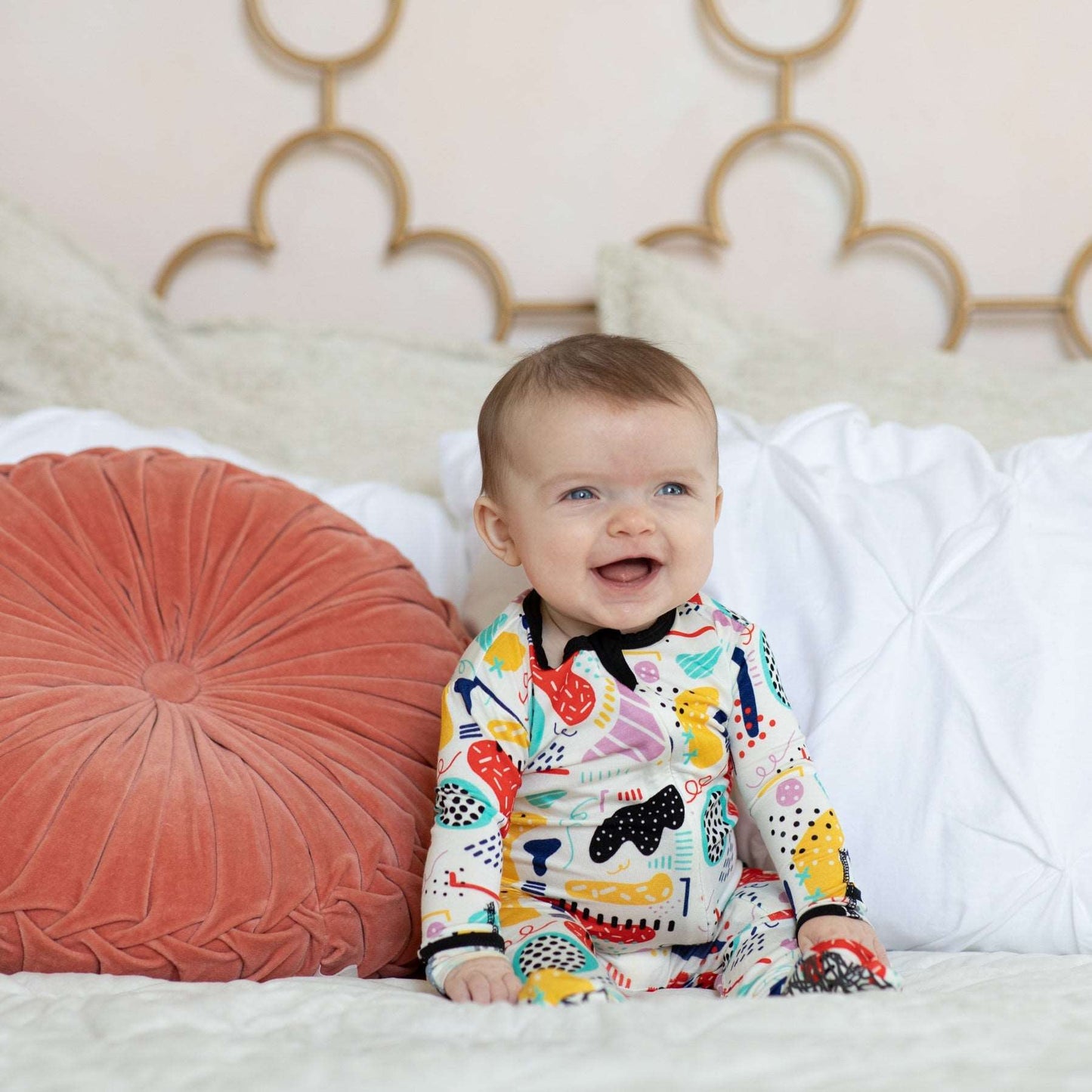 Modern Art Bamboo Footed Sleeper - Peregrine Kidswear - Footed Sleepers - 0-3M