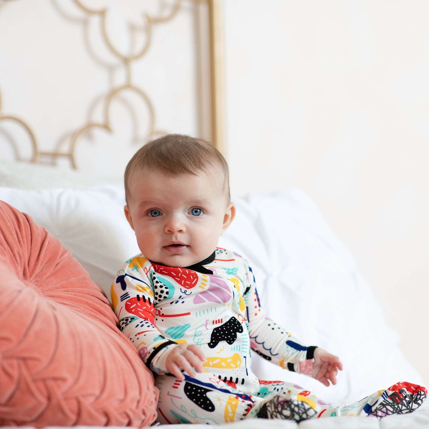 Modern Art Bamboo Footed Sleeper - Peregrine Kidswear - Footed Sleepers - 0-3M