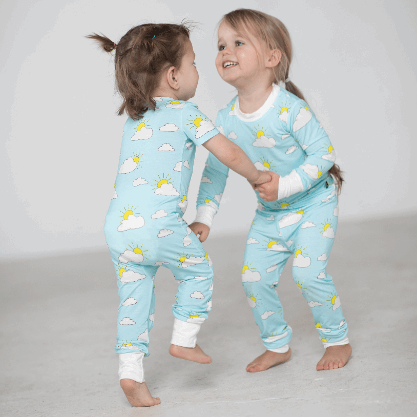 Partly Cloudy Bamboo Convertible Romper - Peregrine Kidswear - 0-3M