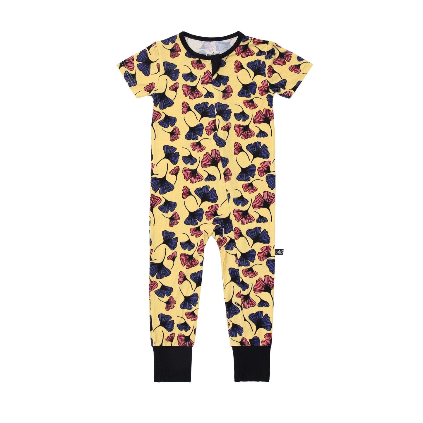 Pop Art Ginkgo Bamboo Convertible Romper - Peregrine Kidswear - 0-3M