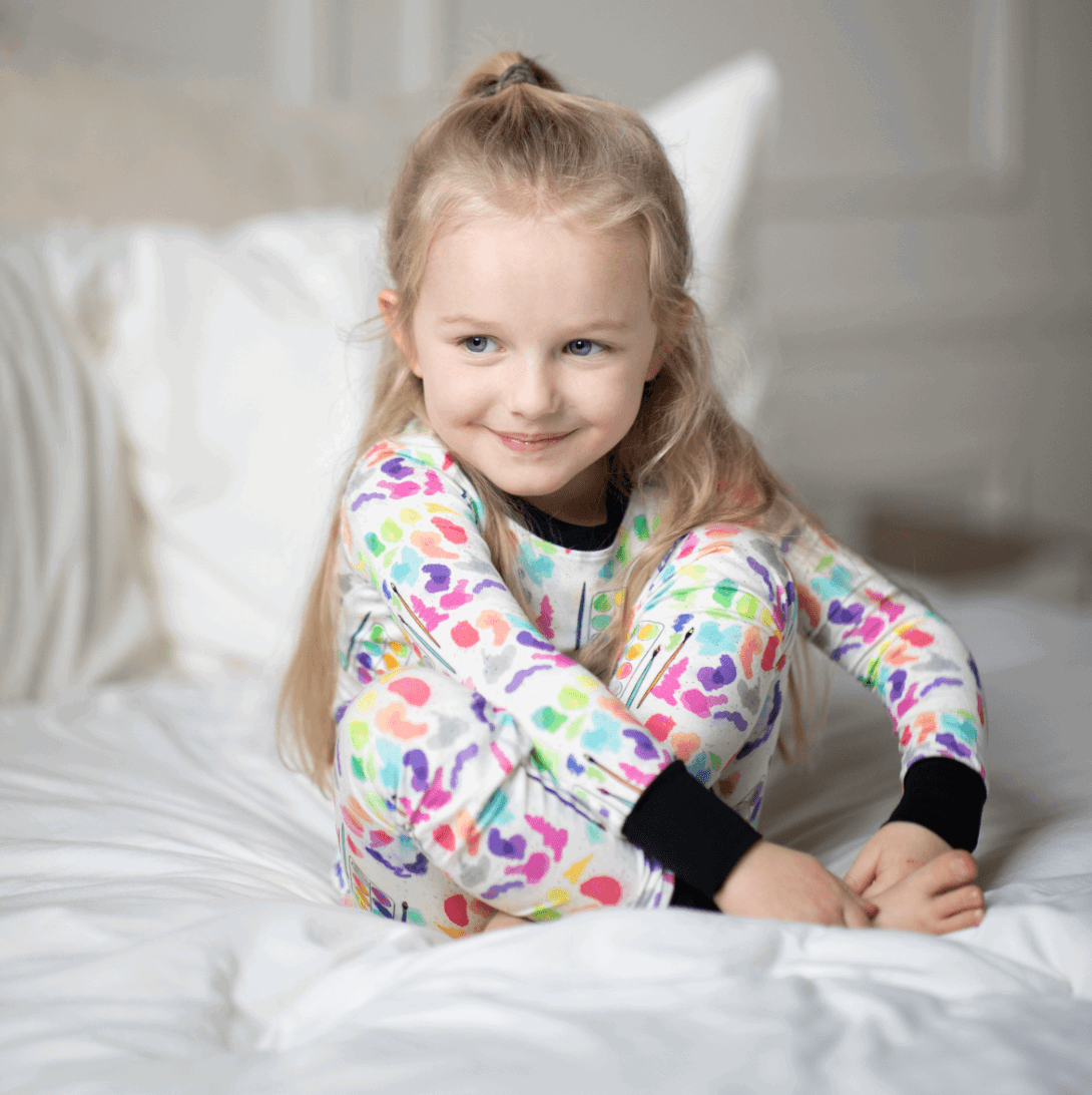 Watercolors Two Piece Bamboo Pajamas