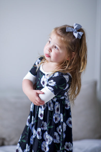 Violet Magnolia Children's Bamboo Twirl Dress - Peregrine Kidswear - Dresses - 2T shown on a girl twirling