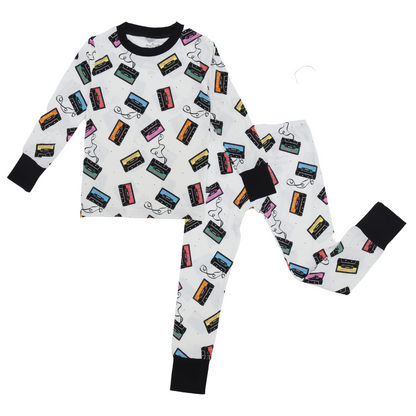 Bright Cassettes Two-Piece Bamboo Pajamas