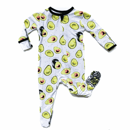 Avocados Infant Bamboo Footed Sleeper - Peregrine Kidswear - Footed Sleepers - 0-3M