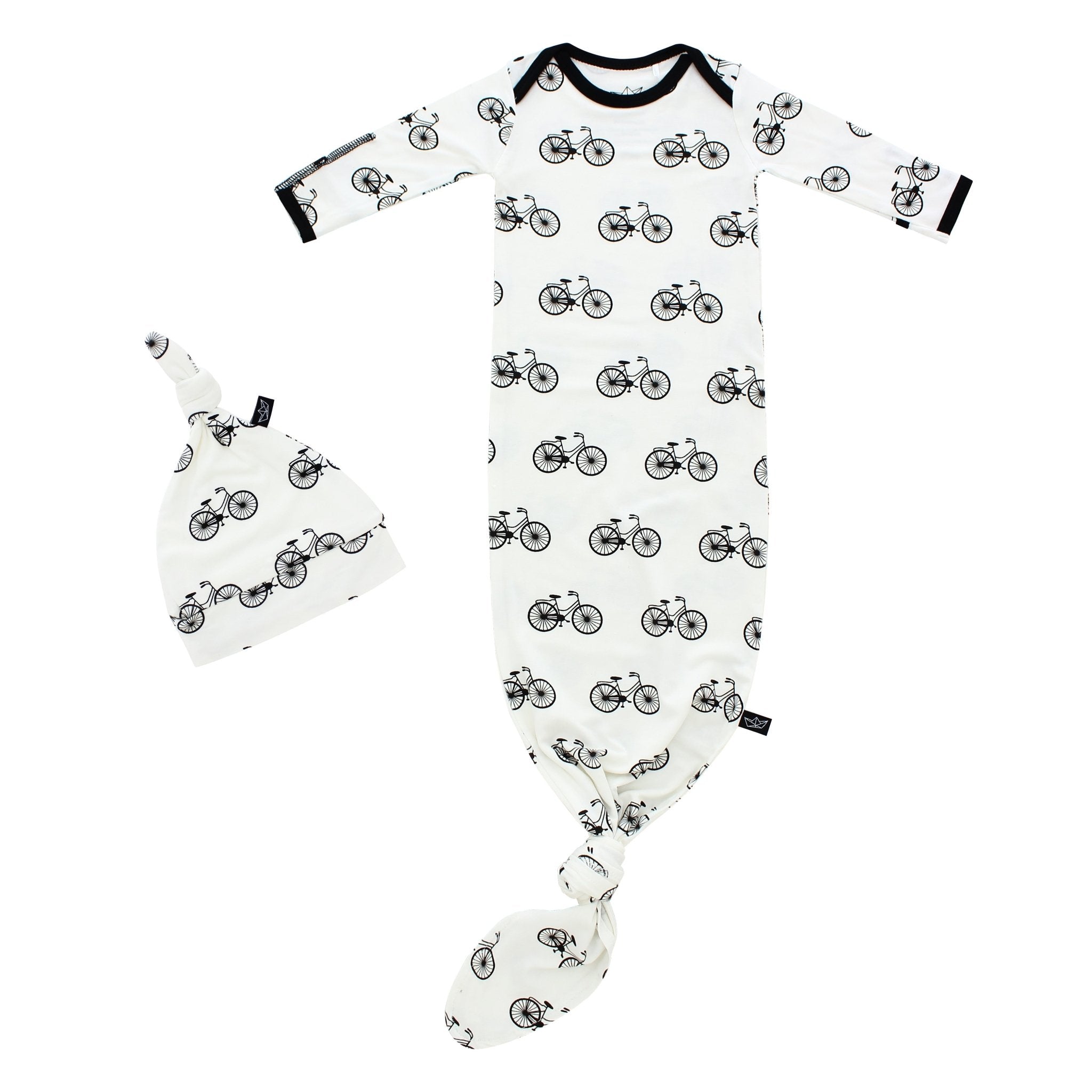 Bikes Bamboo Knotted Newborn Gown Hat Set Newborn Gown Hat Sets 43.00 Peregrine Kidswear