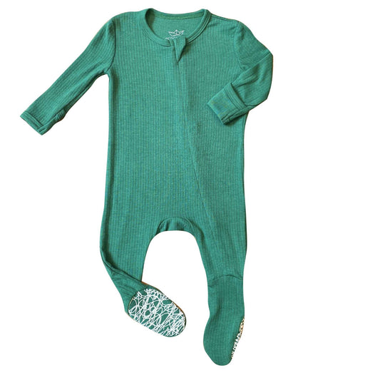 Billiard Rib Knit Infant Bamboo Footed Sleeper - Peregrine Kidswear - Footed Sleepers - 0-3M