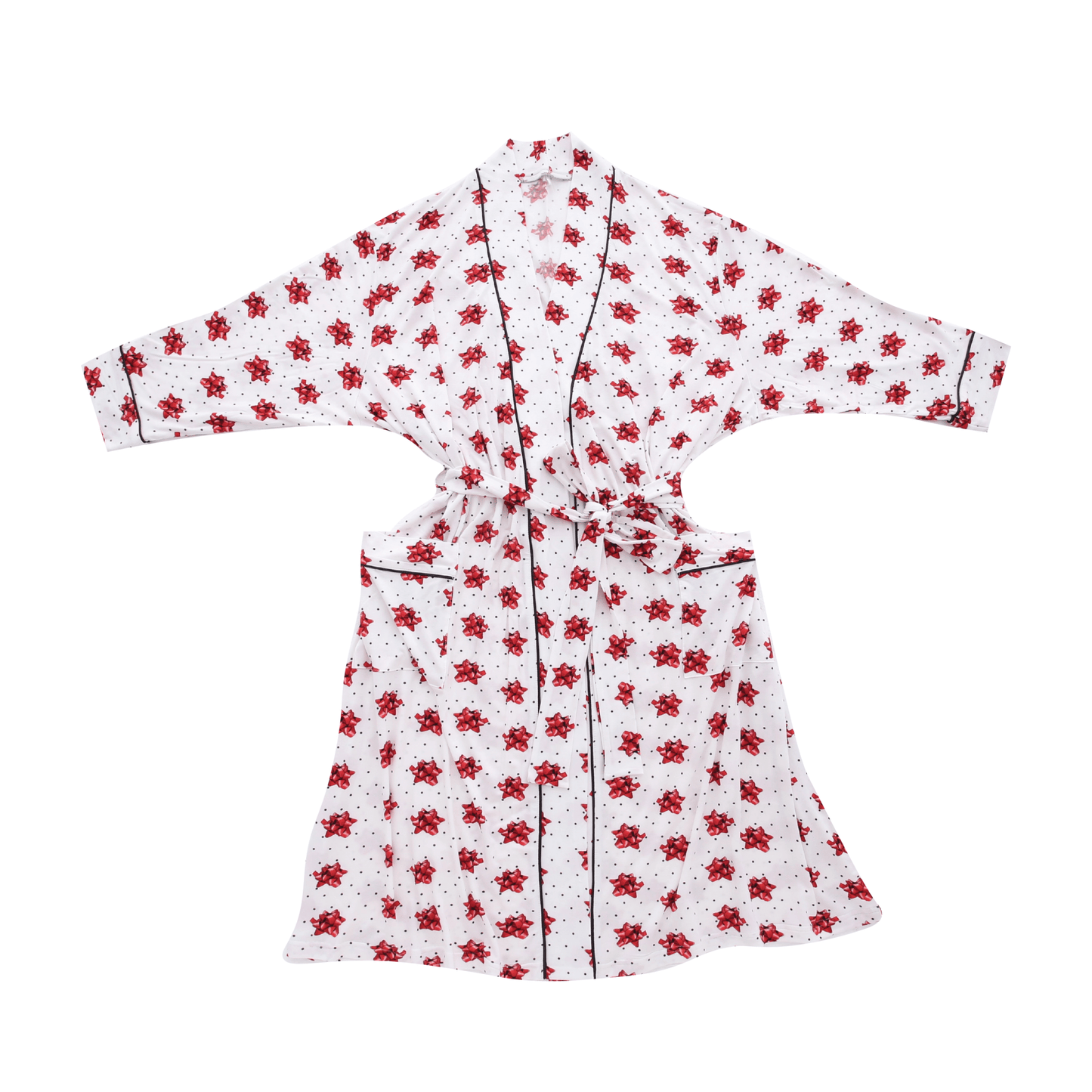 Christmas Bows Women's Bamboo Robe - Peregrine Kidswear - S/M