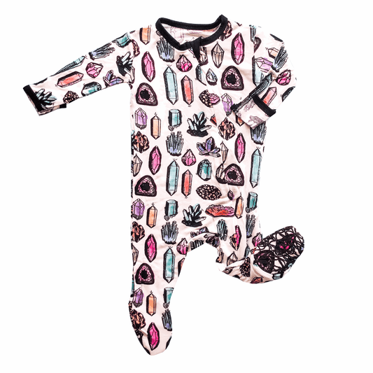 Crystals Infant Footed Sleeper - Peregrine Kidswear - Footed Sleepers - 0-3M
