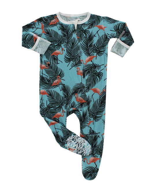 Flamingo Infant Bamboo Footed Sleeper - Peregrine Kidswear - Footed Sleepers - 0-3M