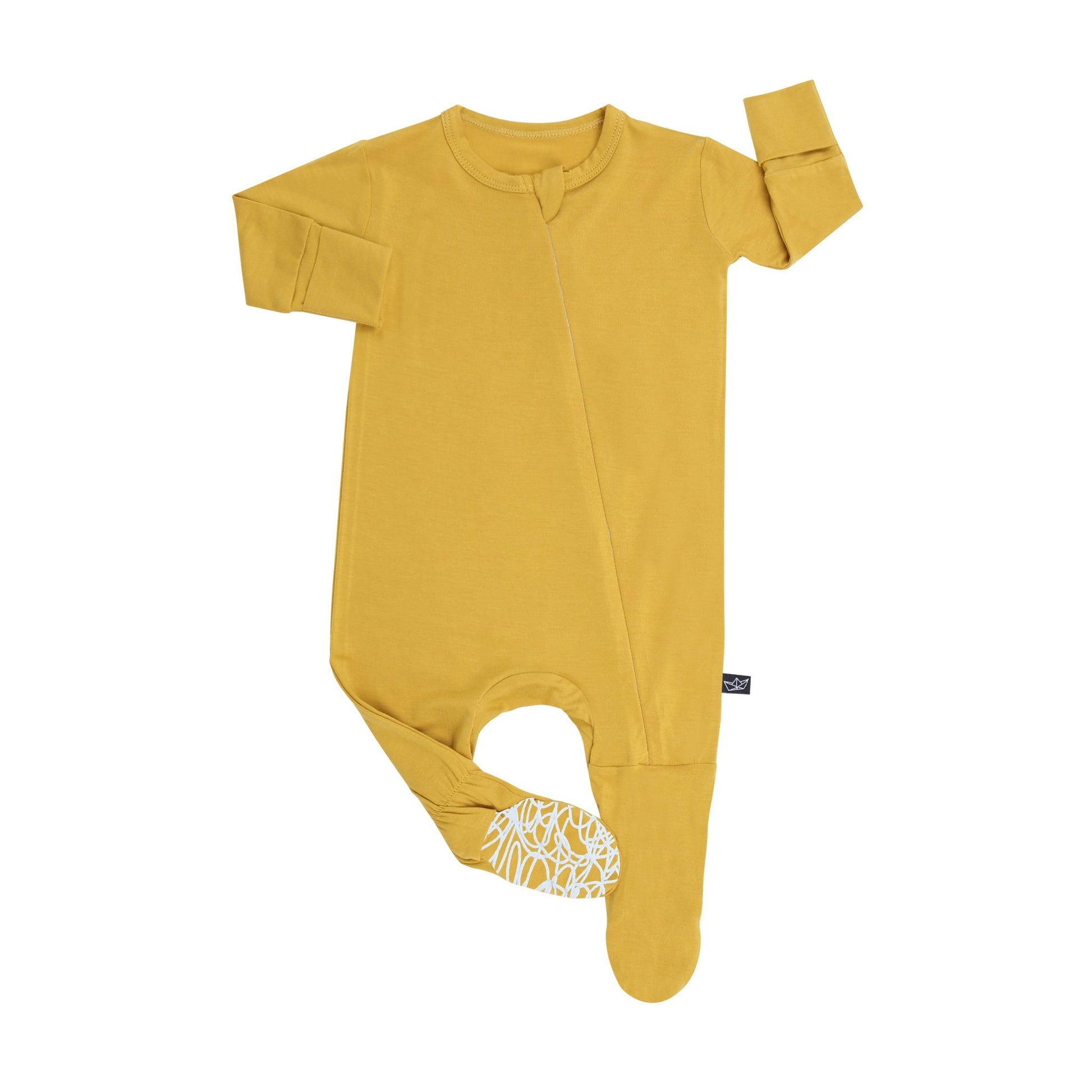 Goldenrod Infant Bamboo Footed Sleeper - Peregrine Kidswear - Footed Sleepers - 0-3M