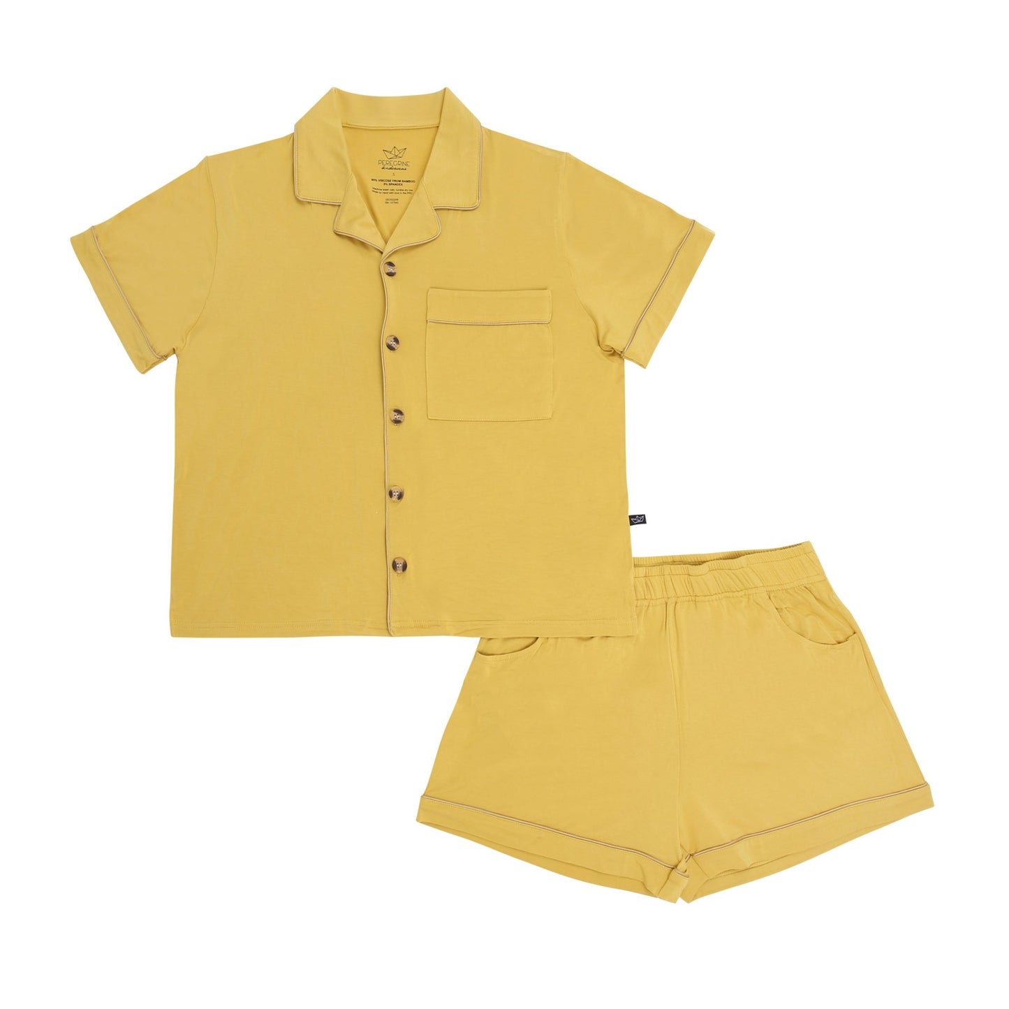 Goldenrod Women's Shorts and Short Sleeve Bamboo Pajamas - Peregrine Kidswear - Clothing - Small