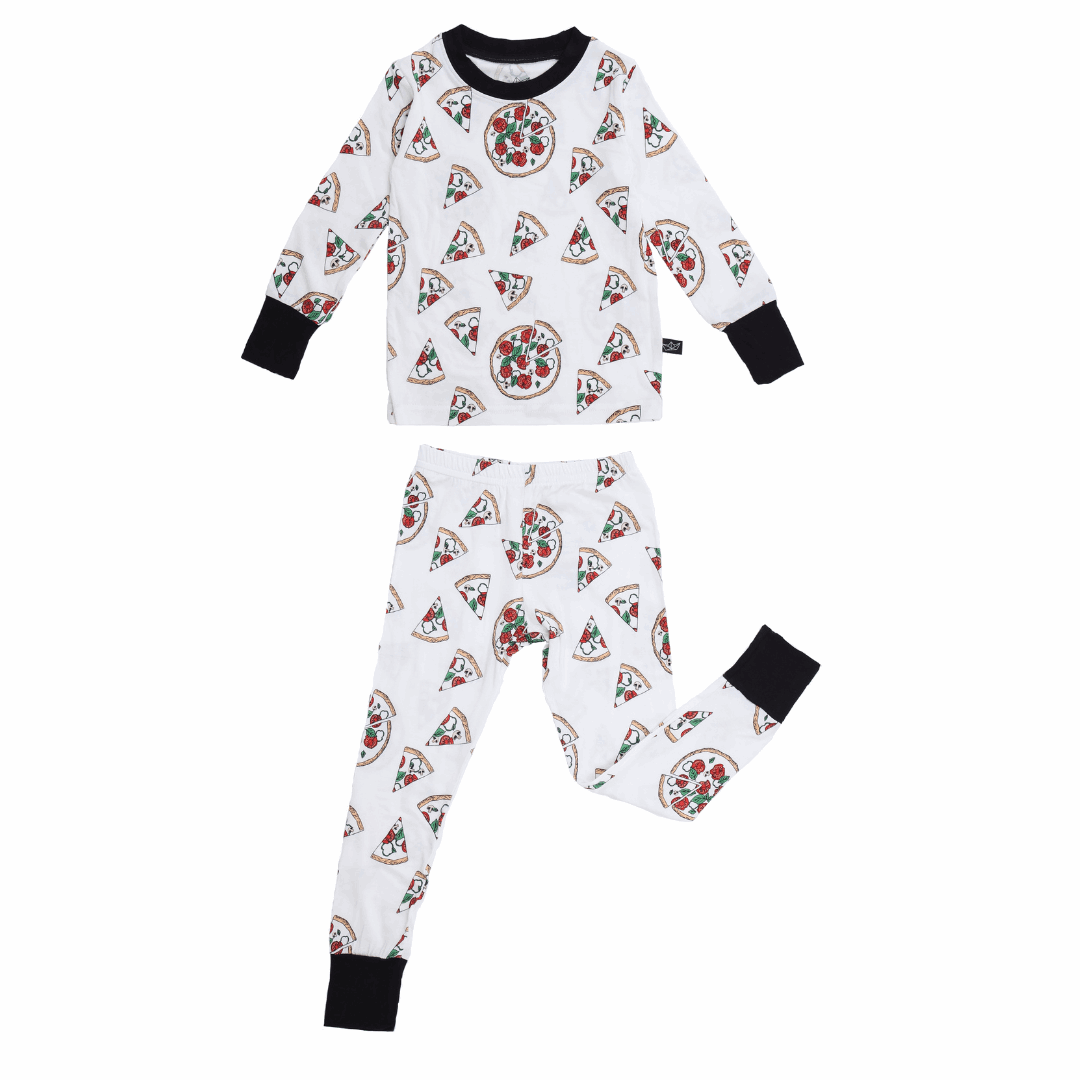Hipster Pizza Two-Piece Bamboo Pajamas - Peregrine Kidswear - 2 Piece Pajamas - 12-18M