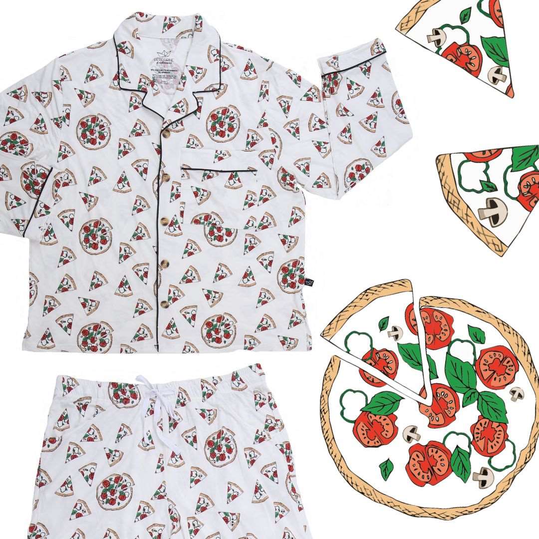 Hipster Pizza Women's Bamboo Pajamas - Peregrine Kidswear - Small