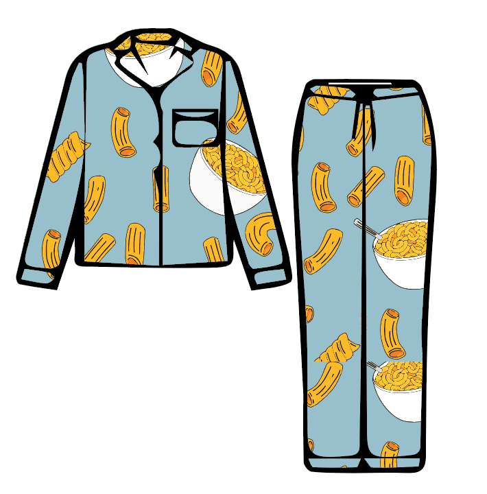 Mac and Cheese Women's Bamboo Pajamas - Peregrine Kidswear - Small