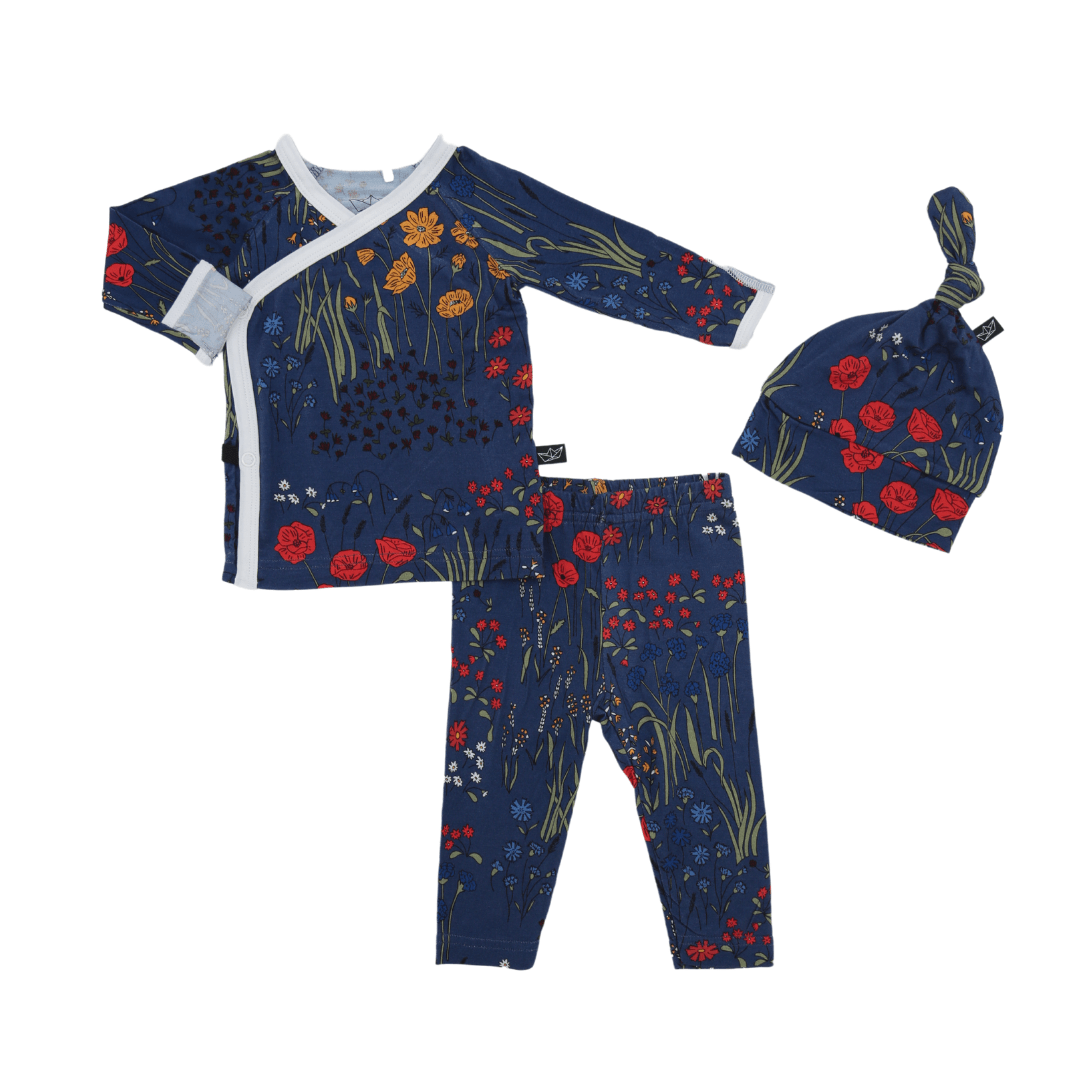 Meadow Floral Bamboo Take Me Home Set - Peregrine Kidswear - Newborn Gown + Hat Sets -
