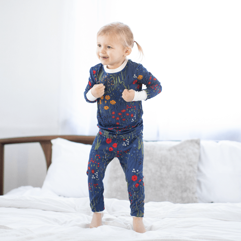 Meadow Floral Two-Piece Bamboo Pajamas - Peregrine Kidswear - 2 Piece Pajamas - 12-18M