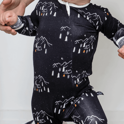 Midnight Camping Bamboo Footed Sleeper - Peregrine Kidswear - Clothing - 0-3M