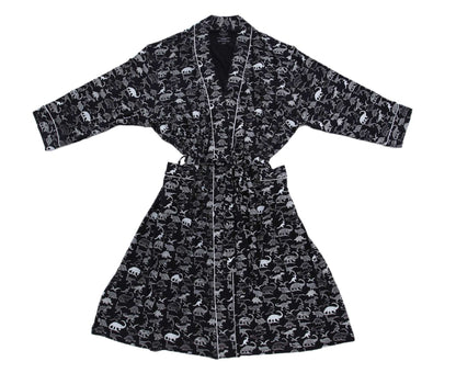 Midnight Dino Women's Bamboo Robe - Peregrine Kidswear - Mom Robe - S/M