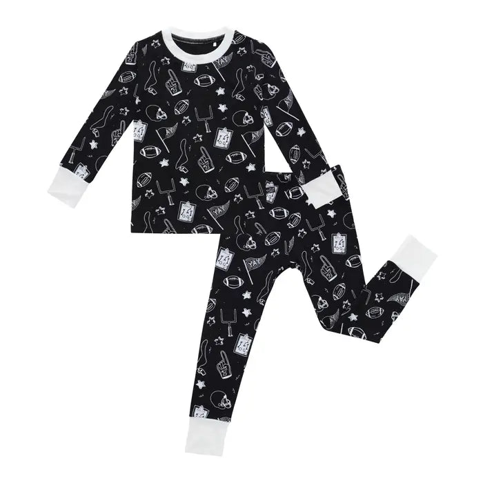 Midnight Football Two-Piece Bamboo Pajamas - Peregrine Kidswear - 12-18M