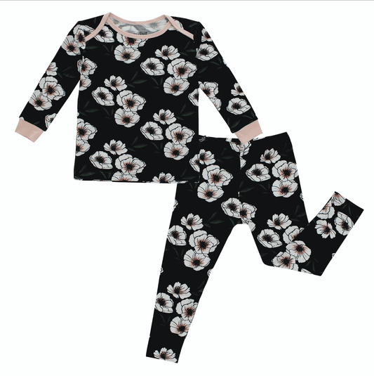 Midnight Magnolia Bamboo Two-Piece Pajamas - Peregrine Kidswear - 2 Piece Pajamas - 12-18M