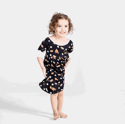 Midnight S'mores Children's Bamboo Twirl Dress - Peregrine Kidswear - Dresses - 2T