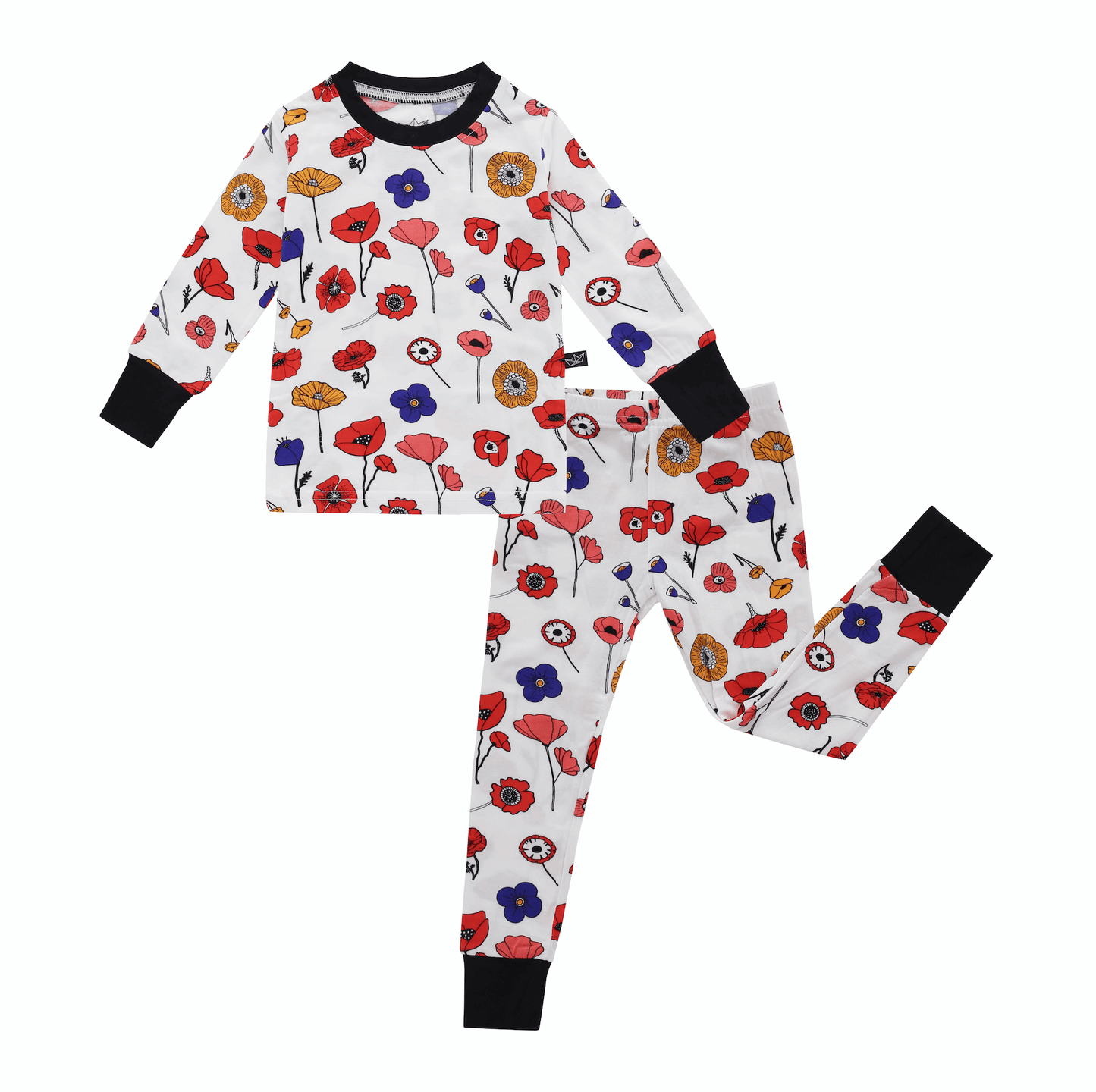 Mod Poppy Bamboo Two-Piece Pajamas - Peregrine Kidswear - 2 Piece Pajamas - 12-18M