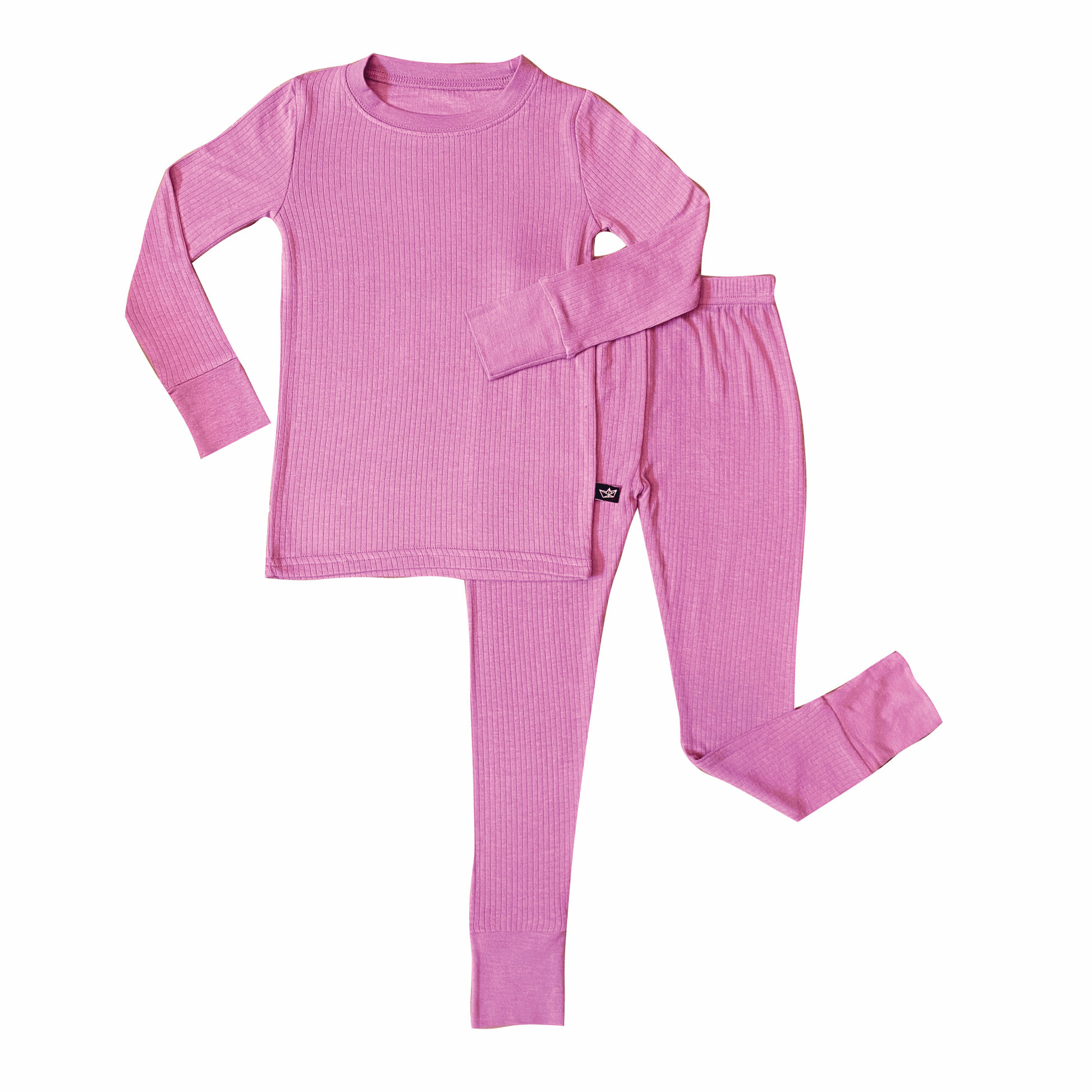 Orchid Rib Knit Bamboo Two-Piece Pajamas - Peregrine Kidswear - 2 Piece Pajamas - 2T