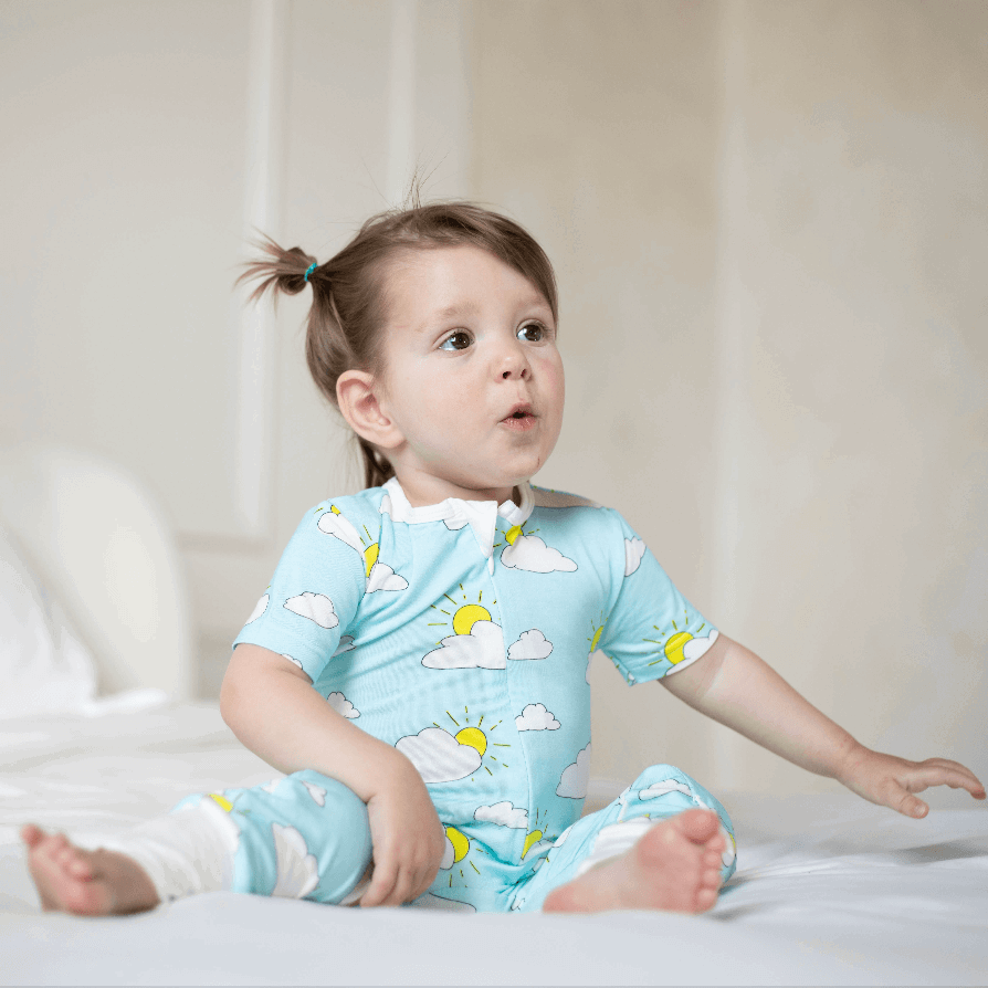 Partly Cloudy Bamboo Convertible Romper - Peregrine Kidswear - 0-3M