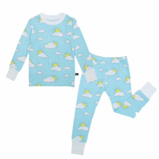 Partly Cloudy Two-Piece Bamboo Pajamas - Peregrine Kidswear - 2 Piece Pajamas - 12-18M