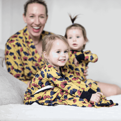 Pop Art Ginkgo Two-Piece Bamboo Pajamas - Peregrine Kidswear - 2 Piece Pajamas - 12-18M