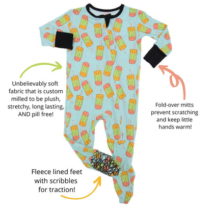 Popsicles Bamboo Footed Sleeper - Peregrine Kidswear - Footed Sleepers - 0-3M