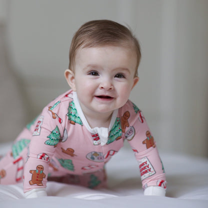 PREORDER Blush Cookies Infant Bamboo Footed Sleeper - Peregrine Kidswear - Footed Sleepers - 0-3M