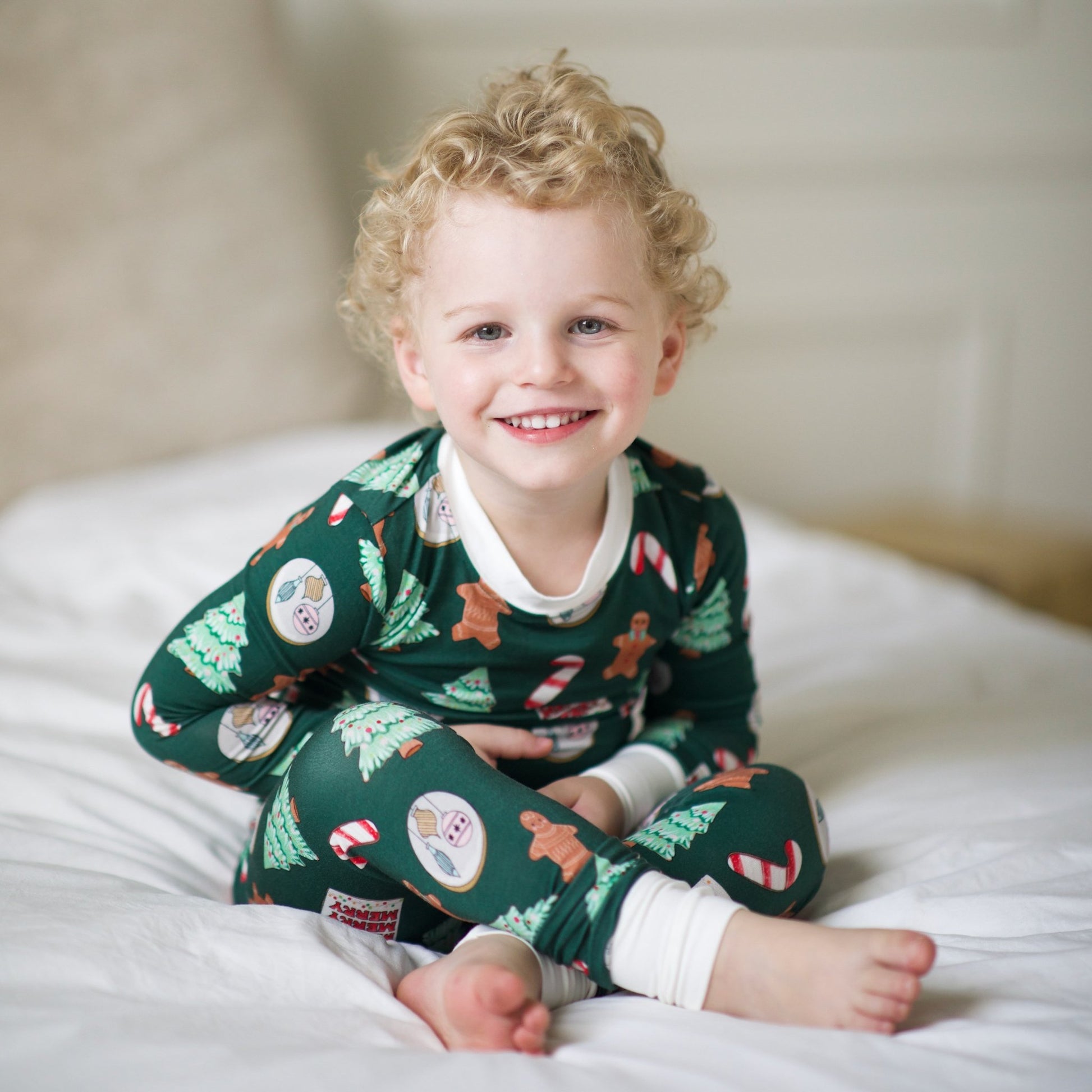 PREORDER Evergreen Cookies Two-Piece Bamboo Pajamas - Peregrine Kidswear - 2 Piece Pajamas - 12-18M