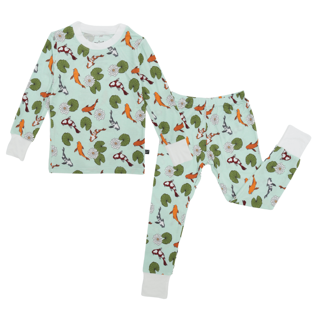 PREORDER Koi Pond Two-Piece Bamboo Pajamas - Peregrine Kidswear - 2 Piece Pajamas - 12-18M