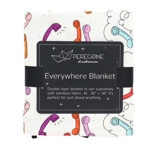 Retro Phones Bamboo Double-Layer Everywhere Blanket - Peregrine Kidswear - Blankets -