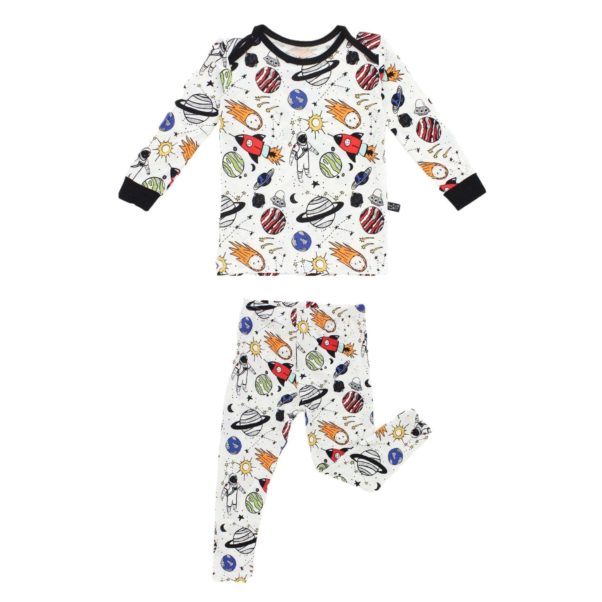 Space Doodle Bamboo Two-Piece Pajamas - Peregrine Kidswear - 2 Piece Pajamas - 12-18M